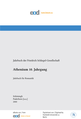 Jahrbuch Für Romantik. - Paderborn; München; Wien; Zürich: Schöningh