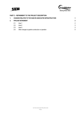 Part C – Refinement to the Project Description 1