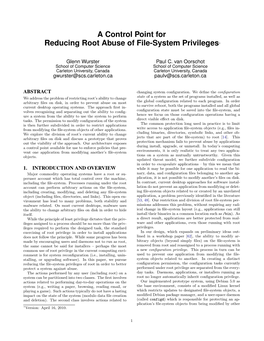 A Control Point for Reducing Root Abuse of File-System Privileges*