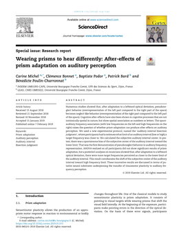 After-Effects of Prism Adaptation on Auditory Perception