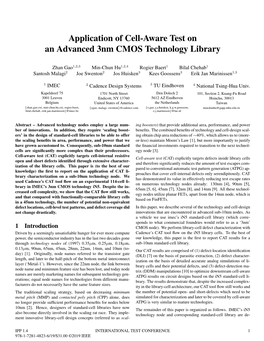 Application of Cell-Aware Test on an Advanced 3Nm CMOS Technology Library