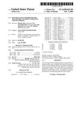 (12) United States Patent (10) Patent No.: US 6,630,421 B1 Atobe Et Al