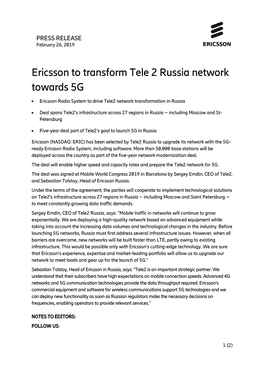 Press Release Ericsson