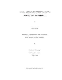 Canada-Us Military Interoperability