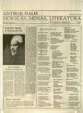 MOKSLAS, MENAS, LITERATŪRA Saturday Supplement 1997 M