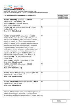 PREMIO ISTABRAQ- -(Maiden) – E. 11.000 Per Cavalli Di 2 Anni Peso