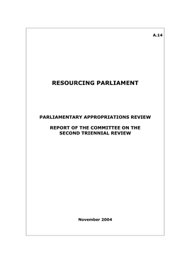 Resourcing Parliament