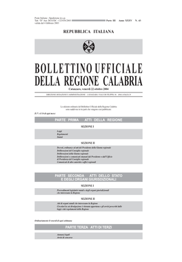 Bollettinoufficiale Della Regione Calabria