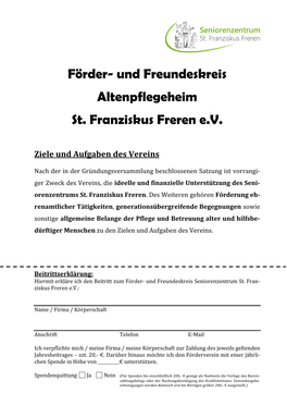 Und Freundeskreis Altenpflegeheim St. Franziskus Freren Ev