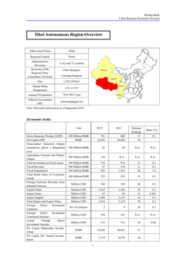 Tibet Autonomous Region Overview