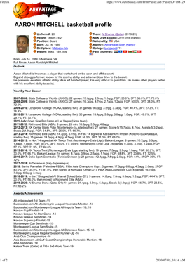 AARON MITCHELL Basketball Profile