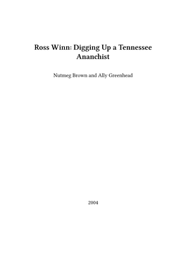 Ross Winn: Digging up a Tennessee Ananchist