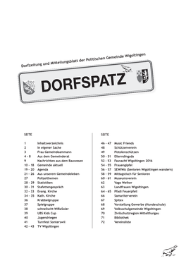 Dorfzeitung Und Mitteilungsblatt Der Politischen Gemeinde Wigoltingen