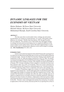 Dynamic Linkages for the Economy of Vietnam