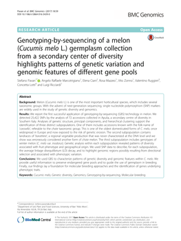 Genotyping-By-Sequencing of a Melon