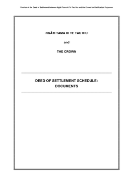 Deed of Settlement Schedule: Documents ______