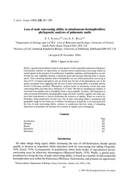 Phylogenetic Analyses of Pulmonate Snails