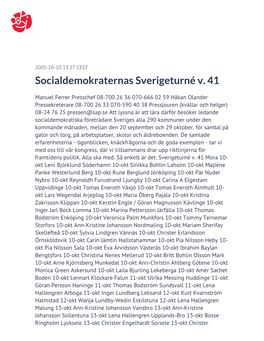 Socialdemokraternas Sverigeturné V. 41