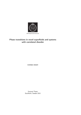 Phase Transitions in Novel Superfluids and Systems with Correlated Disorder