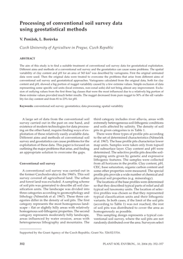 Processing of Conventional Soil Survey Data Using Geostatistical Methods