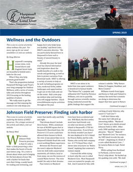 Wellness and the Outdoors Johnson Field Preserve: Finding Safe Harbor