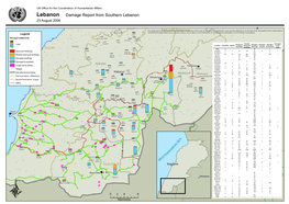 Lebanon Damage Report from Southern Lebanon