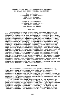 Corral Canyon and Late Prehistoric Exchange in Inland San Diego County, California