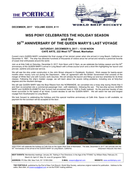 Anniversary of the Queen Mary's Last Voyage
