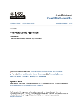 Free Photo Editing Applications
