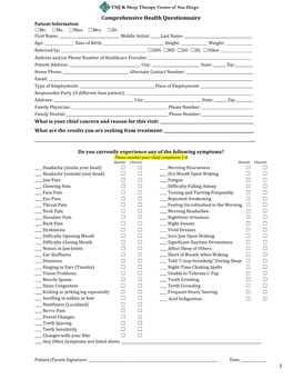 1 Comprehensive Health Questionnaire