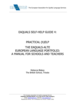 (H)ELP the EAQUALS-ALTE EUROPEAN LANGUAGE