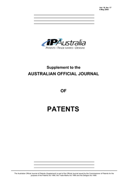 Australian Official Journal Of