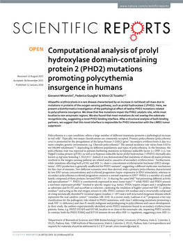 Computational Analysis of Prolyl Hydroxylase Domain-Containing Protein 2