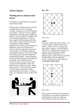 Alonso Zapata: Reti, 1992 XIIIIIIIIY Waiting Moves and Previous 9-+-+-+-+0 Moves 9+-+-Mk-+-0 9-+-+-+-+0 