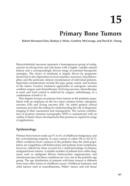 Primary Bone Tumors