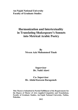 Harmonization and Intertextuality in Translating Shakespeare's Sonnets