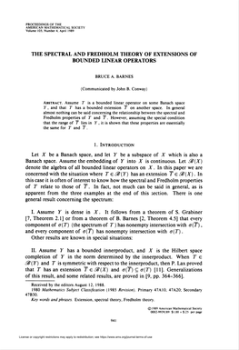 The Spectral and Fredholm Theory of Extensions of Bounded Linear Operators