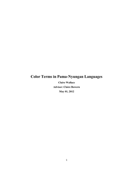 Color Terms in Pama-Nyungan Languages