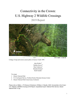 Connectivity in the Crown: U.S. Highway 2 Wildlife Crossings 2019 Report