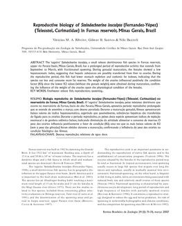 Reproductive Biology of E Biology of Steindachnerina Insculpta (F