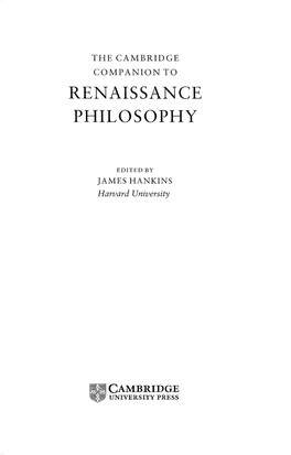 Renaissance Philosophy