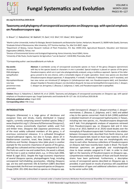 Taxonomy and Phylogeny of Cercosporoid Ascomycetes on Diospyros Spp