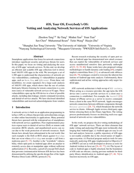 Vetting and Analyzing Network Services of Ios Applications