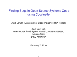 Finding Bugs in Open Source Systems Code Using Coccinelle