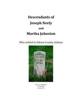 Descendants of Joseph Neely Martha Johnston