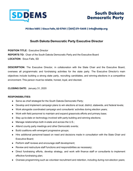 South Dakota Democratic Party Executive Director