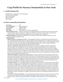 Crop Profile for Nursery Ornamentals in New York