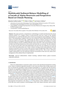 Multidecadal Sediment Balance Modelling of a Cascade of Alpine Reservoirs and Perspectives Based on Climate Warming