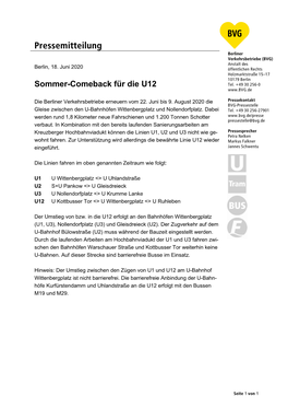 Sommer-Comeback Für Die U12 Tel