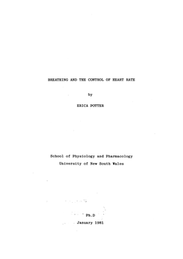 Breathing and the Control of Heart Rate Erica Potter